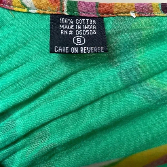 ANGIE | Bright Green Floral Print Summer Dress Size S - Picture 7 of 7